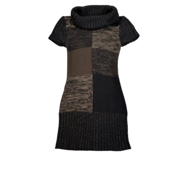 Ashley by 26 International Women’s Patchwork Sweater Dress Size M Boho Chic - Picture 2 of 5